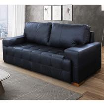 Sofá 2 Lugares Couro Roma Scala Decor Preto