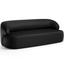 Sofá 2 Lugares Curvo Orgânico Para Sala Living 150cm Barolo L06 Couro Preto Lyam Decor Sofá 2 Lugares Curvo Orgânico Para Sala Living 150cm Barolo L06 Couro Preto Lyam Decor