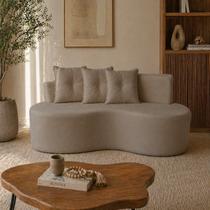 Sofá 2 Lugares Curvo Tecido Bouclé Linha Capri 180cm