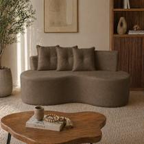 Sofá 2 Lugares Curvo Tecido Bouclé Linha Capri 180cm