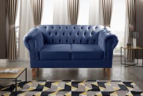 Sofá 2 Lugares Decoração Sara Recepção Dom Pedro Chesterfield Azul Marinho Sofá 2 Lugares Decoração Sara Recepção Dom Pedro Chesterfield Azul Marinho