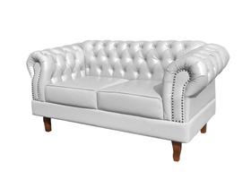 Sofá 2 Lugares Decoração Sara Recepção Dom Pedro Chesterfield Branco