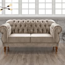 Sofá 2 Lugares Duquesa Chesterfield Decoração Recepção Cinza Capuccino Sofá 2 Lugares Duquesa Chesterfield Decoração Recepção Cinza Capuccino