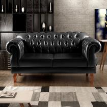 Sofá 2 Lugares Duquesa Chesterfield Decoração Recepção Preto Sofá 2 Lugares Duquesa Chesterfield Decoração Recepção Preto