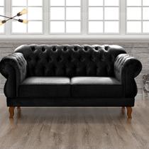 Sofá 2 Lugares Duquesa Chesterfield Decoração Recepção Preto Sofá 2 Lugares Duquesa Chesterfield Decoração Recepção Preto
