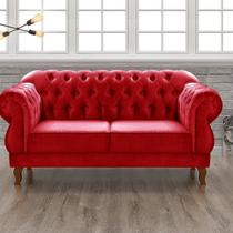 Sofá 2 Lugares Duquesa Chesterfield Decoração Recepção Vermelho Sofá 2 Lugares Duquesa Chesterfield Decoração Recepção Vermelho