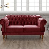 Sofá 2 Lugares Duquesa Chesterfield Decoração Recepção Vermelho Bordô Sofá 2 Lugares Duquesa Chesterfield Decoração Recepção Vermelho Bordô
