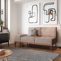 Sofá 2 Lugares e 1 Puff em Linho Boreal com Mola Ensacada CabeCasa MadeiraOriginals Sofá 2 Lugares e 1 Puff em Linho Boreal com Mola Ensacada CabeCasa MadeiraOriginals