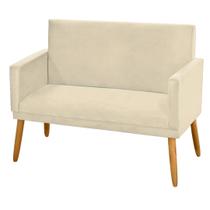 Sofá 2 Lugares Estofado Suede Bege