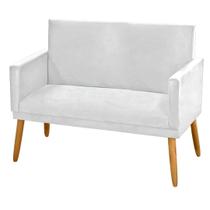 Sofá 2 Lugares Estofado Suede Branco