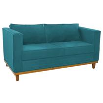 Sofá 2 Lugares Europa Suede Azul Turquesa Doce Sonho Móveis
