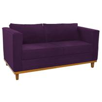 Sofá 2 Lugares Europa Suede Roxo AM Decor