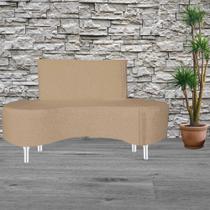 Sofá 2 Lugares Feijão Angela Organico Pes Metal Cromados 140cm