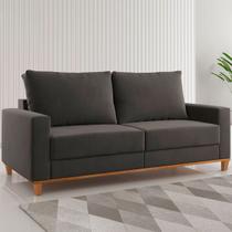 Sofá 2 Lugares Gibran Veludo Grafite - Vian