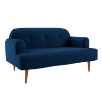 Sofá 2 Lugares Kiev Linho Azul Marinho 130 cm