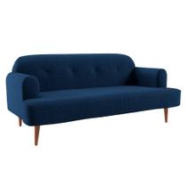 Sofá 2 Lugares Kiev Linho Azul Marinho 165 cm Sofá 2 Lugares Kiev Linho Azul Marinho 165 cm