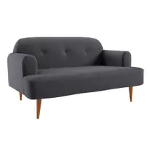 Sofá 2 Lugares Kiev Linho Grafite 130 cm