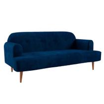 Sofá 2 Lugares Kiev Veludo Azul Marinho 165 cm Sofá 2 Lugares Kiev Veludo Azul Marinho 165 cm