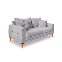 Sofá 2 Lugares Lisboa Bouclé Cinza 160 cm