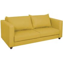 Sofá 2 Lugares Lisboa Suede Amarelo - Amarena Móveis Sofá 2 Lugares Lisboa Suede Amarelo - Amarena Móveis