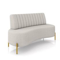 Sofá 2 Lugares Living 135cm Pé Ferro Dourado Maraú Bouclê Cinza C K01 - D'rossi