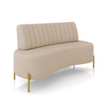 Sofá 2 Lugares Living 135cm Pé Ferro Dourado Maraú Linho K01 - D'Rossi