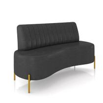 Sofá 2 Lugares Living 135cm Pé Ferro Dourado Maraú Sint PU K01 - D'Rossi