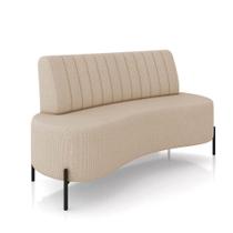 Sofá 2 Lugares Living 135cm Pé Ferro Pto Maraú Linho Bege K01 - D'rossi