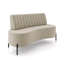 Sofá 2 Lugares Living 135cm Pé Ferro Pto Maraú Veludo K01 - D'rossi Cor Bege