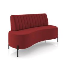 Sofá 2 Lugares Living 135cm Pé Ferro Pto Maraú Veludo Vermelho K01 - D'Rossi Sofá 2 Lugares Living 135cm Pé Ferro Pto Maraú Veludo Vermelho K01 - D'Rossi