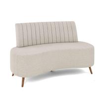 Sofá 2 Lugares Living 135cm Pé Palito Maraú Bouclê K01 - D'rossi Cor Cinza Claro