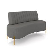 Sofá 2 Lugares Living 160cm Pé Ferro Dourado Maraú Linho K01 - D'Rossi