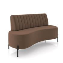 Sofá 2 Lugares Living 160cm Pé Ferro Pto Maraú Veludo Marrom K01 - D'rossi