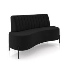 Sofá 2 Lugares Living 160cm Pé Ferro Pto Maraú Veludo Preto K01 - D'rossi