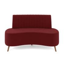 Sofá 2 Lugares Living 160cm Pé Palito Maraú Veludo K01 - D'rossi Cor Vermelho