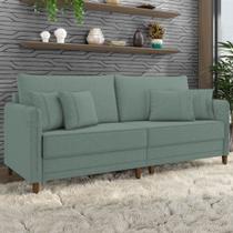Sofá 2 Lugares Living 172cm Pé Madeira Zoe Linho Verde Z08 - Mpozenato