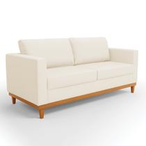 Sofá 2 Lugares Living 182cm para Sala Juliette Base de Madeira Linho Palha D03 - D'Rossi
