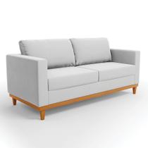 Sofá 2 Lugares Living 182cm para Sala Juliette Base de Madeira Suede Cinza D03 - D'Rossi