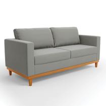 Sofá 2 Lugares Living 182cm para Sala Juliette Base de Madeira Suede Grafite D03 - D'Rossi