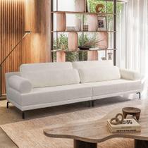 Sofá 2 Lugares Living 194cm Pé Ferro Romeu Bouclê K01 - D'rossi Cor Off White Sofá 2 Lugares Living 194cm Pé Ferro Romeu Bouclê K01 - D'rossi Cor Off White