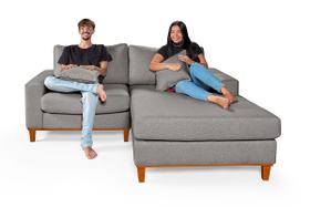 Sofá 2 Lugares Living Com Chaise Essencial Estofados