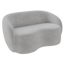 Sofá 2 Lugares Living Orgânico Sala de Estar 160cm Garbin K04 Veludo Cinza - Mpozenato