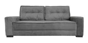 Sofá 2 Lugares Luxo Giza Suede Cinza Camurça Sofá 2 Lugares Luxo Giza Suede Cinza Camurça