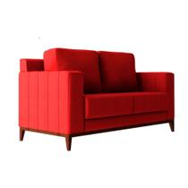 Sofá 2 Lugares Marjorie Suede Vermelho 140 cm - Mundo Futon