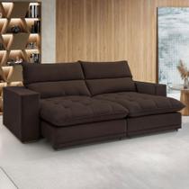 Sofá 2 Lugares Martinho Retrátil Veludo Marrom - Celflex Sofá 2 Lugares Martinho Retrátil Veludo Marrom - Celflex