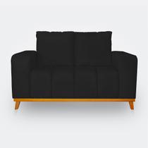 Sofá 2 Lugares Memphis Ultra Conforto em Madeira Maciça e Suede Preto - LH Decor Sofá 2 Lugares Memphis Ultra Conforto em Madeira Maciça e Suede Preto - LH Decor