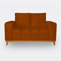 Sofá 2 Lugares Memphis Ultra Conforto em Madeira Maciça e Suede Terracota - LH Decor Sofá 2 Lugares Memphis Ultra Conforto em Madeira Maciça e Suede Terracota - LH Decor