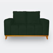 Sofá 2 Lugares Memphis Ultra Conforto em Madeira Maciça e Suede Verde - LH Decor