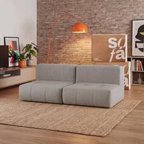Sofá 2 lugares Modular Sofá na Caixa em Boucle com 2 Módulos 1,72m Sem braços Sofá 2 lugares Modular Sofá na Caixa em Boucle com 2 Módulos 1,72m Sem braços