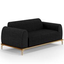 Sofá 2 Lugares Molino 150 Cm Pés D'ouro Chumbo D-465 Sofá 2 Lugares Molino 150 Cm Pés D'ouro Chumbo D-465
